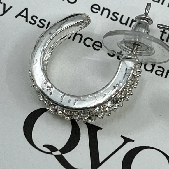 Vintage QVC Necklace & Earring Set – Silver-Tone with Crystal / CZ Accents - Picture 13 of 17